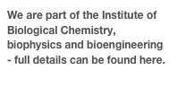 We are part of the Institute of Biological Chemistry, biophysics and bioengineering - full details can be found here.